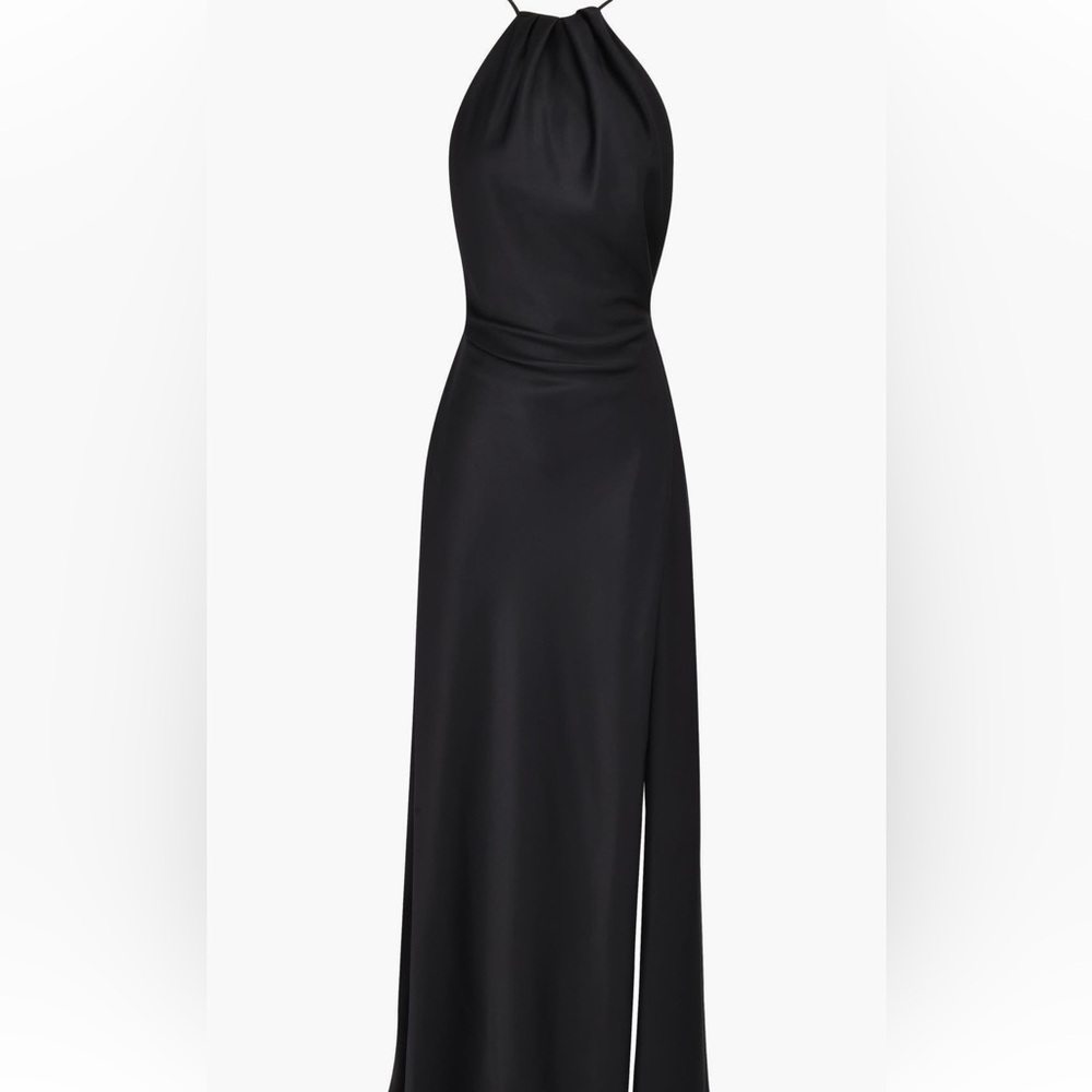 House of CB Black Zanab Open Back Silk Dress